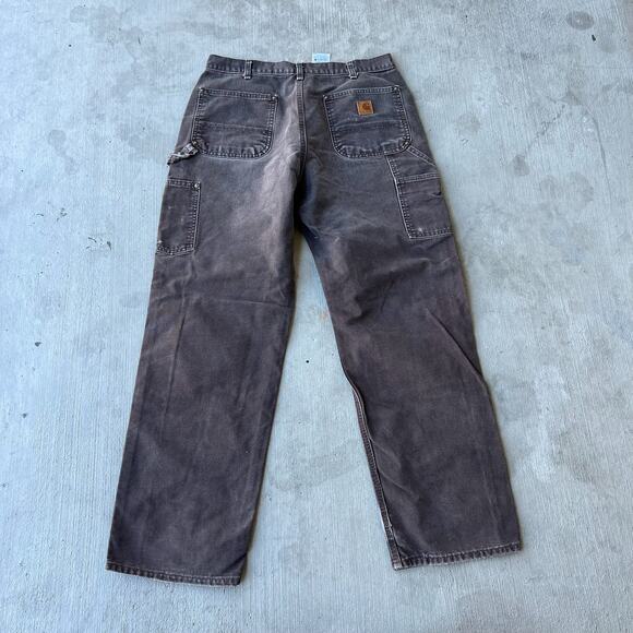 Carhartt faded brown double knee work wear carpenter pants - Picture 5 of 9
